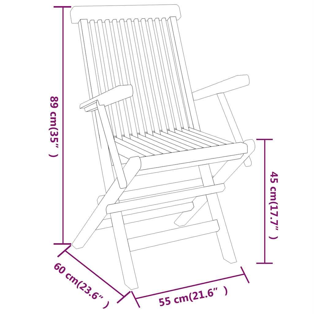 Mobili da giardino in teak pieghevoli: mobili da giardino pieghevole in legno di teak da 3 pezzi