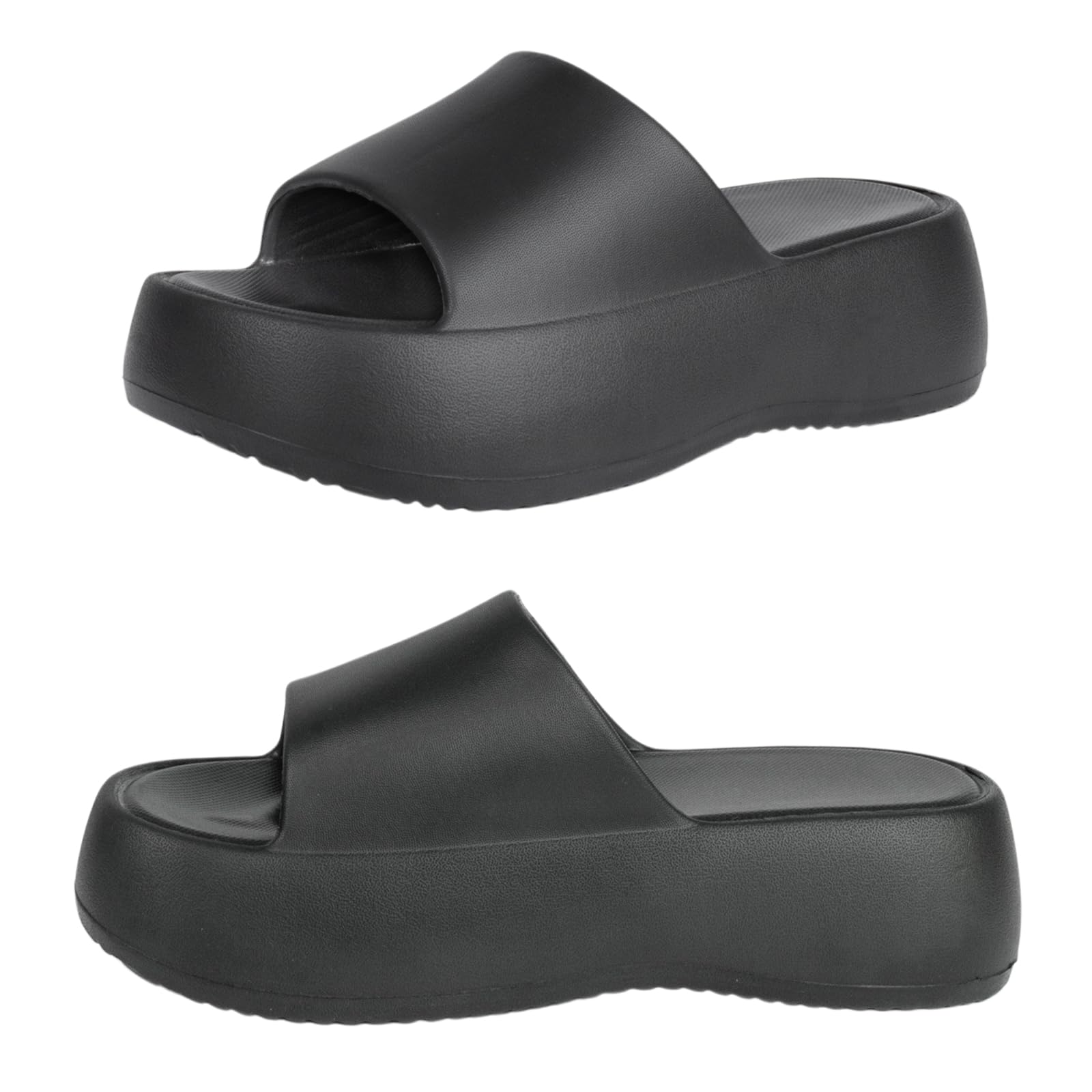 HORMAUWORD Platform Slides for Women, Platform Sandals Women Comfortable, Cute Flatform Beach Sandals, Slip on Summer Cloud Vacation Shoes for 2025