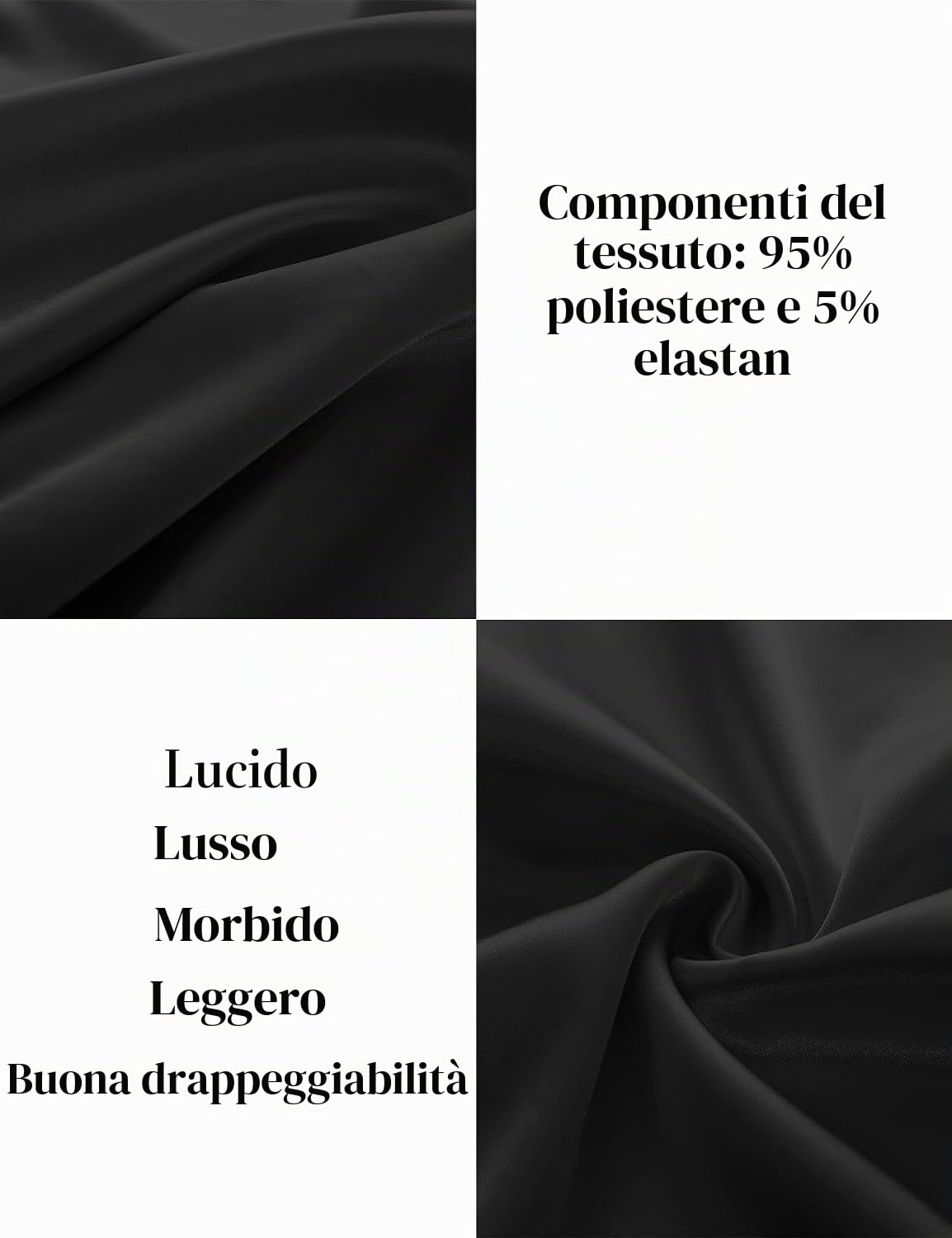 PaulJones Camicia Elegante in Raso di Seta da Uomo a Maniche Lunghe | Papillon abbinato, finta seta, lucido, cena e festa