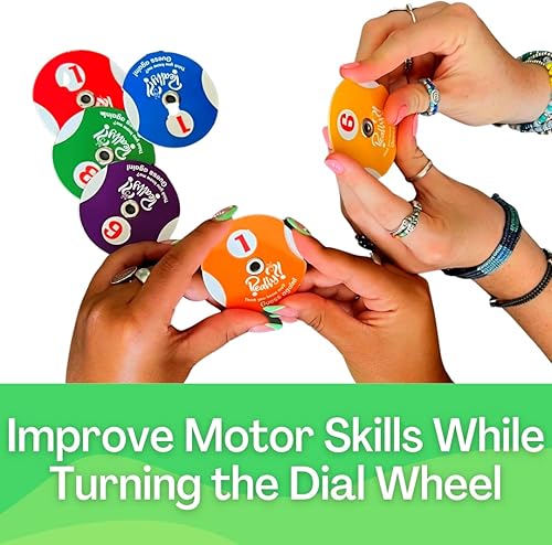 Miniatura 4 de Really?! Juego de 6 ruedas giratorias con números del 1 al 6 para múltiples usos, rojo, naranja, amarillo, verde, azul, morado, aprende números y