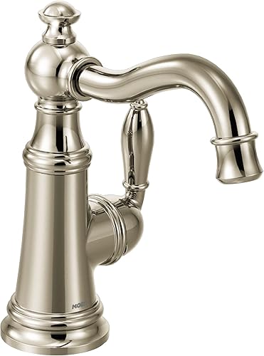 Moen S62101NL Weymouth - Grifo de barra de arco alto con una sola manija, níquel pulido