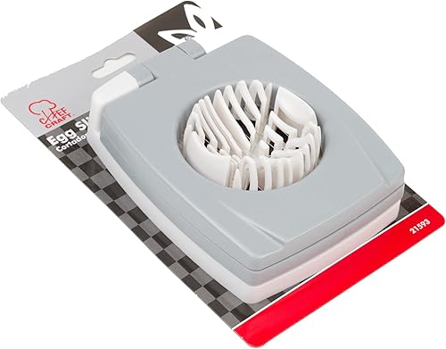 Miniatura 2 de Chef Craft Básico plástico 2-Way cortador de huevos, 4.75 pulgadas de longitud 11 alambres de acero inoxidable, blancogris