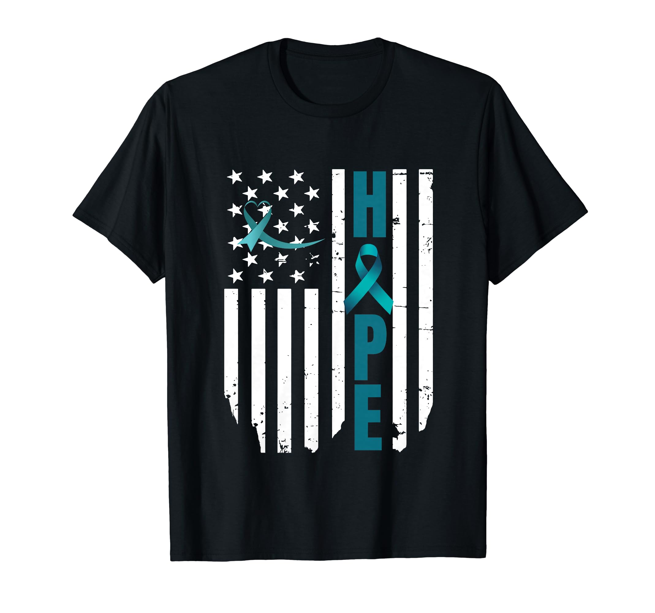 HOPE PCOS Awareness American Flag T-Shirt