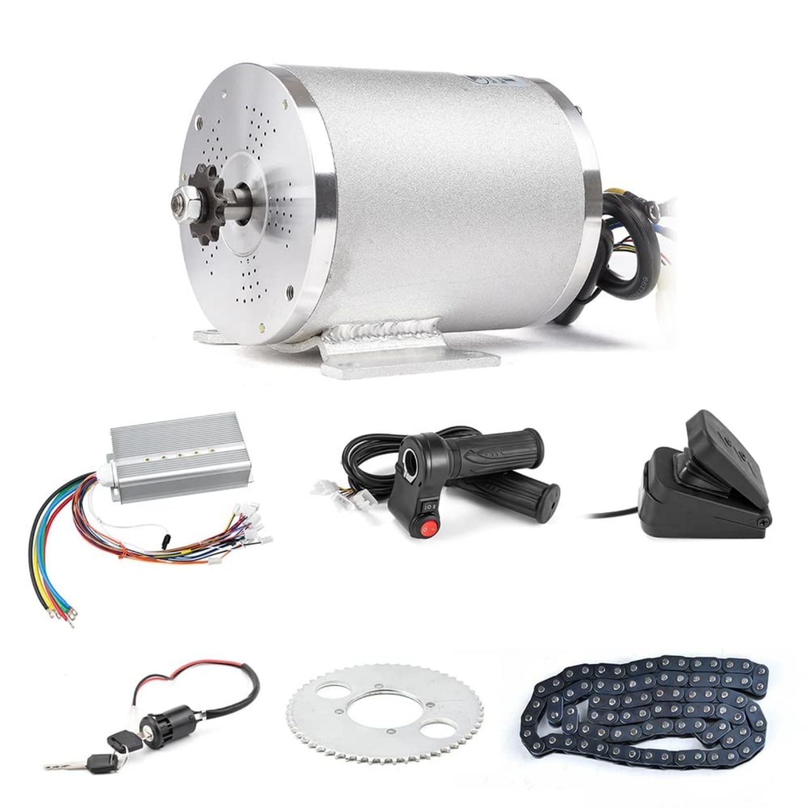 Fenjidrop 48-72V 3000W Brushless Motor Kit, 6000rpm Go Kart Electric Motor Dirt Bike Upgrade Kit E-Bike Brushless Motor Controller Kit with Controller and Throttle, for Go Kart Bike Motorcycle