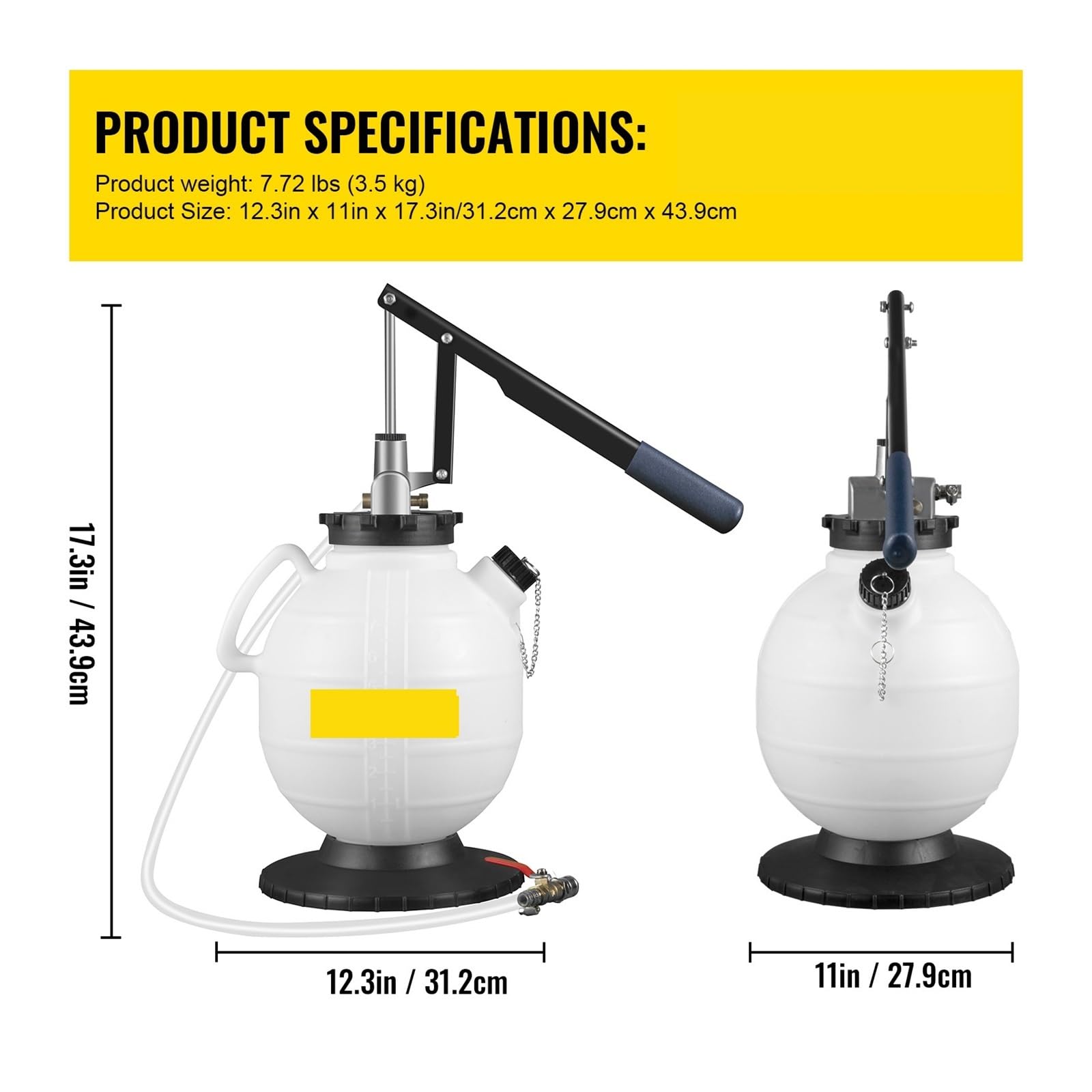 Bomba de Fluido de transmisión Llenador de Transferencia de Fluido ATF 7.5L con válvula de Control y Kit de 15 adaptadores comunes para reemplazo de Aceite