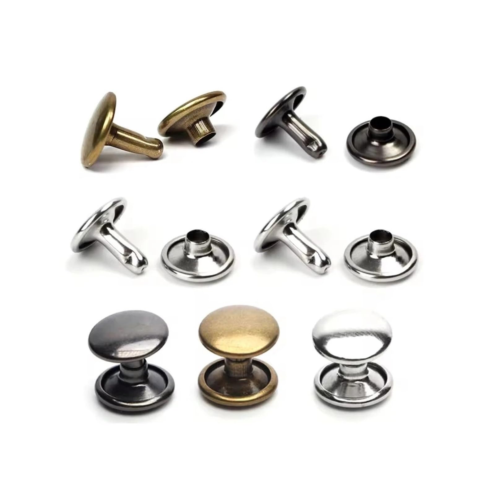 Snap Fasteners Botón Die Herramientas de instalación remaches doble cara | Máquina de botones, molde especial (12 mm), troquel for máquina de cierre a presión(500 sets-01,12 mm)