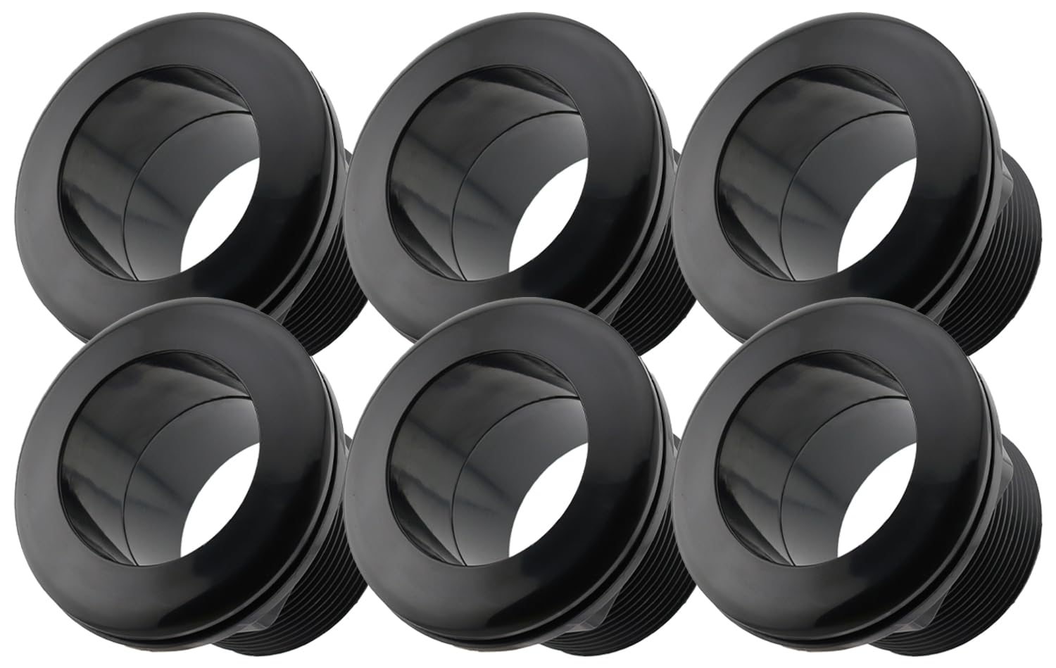 2 Inch Bulkhead Fitting 6 Pack, Heavy Duty Slip x Slip Tank Adapter, Durable Water Tank Connector for Aquariums, Rain Barrels, Hydroponics, Reservoirs