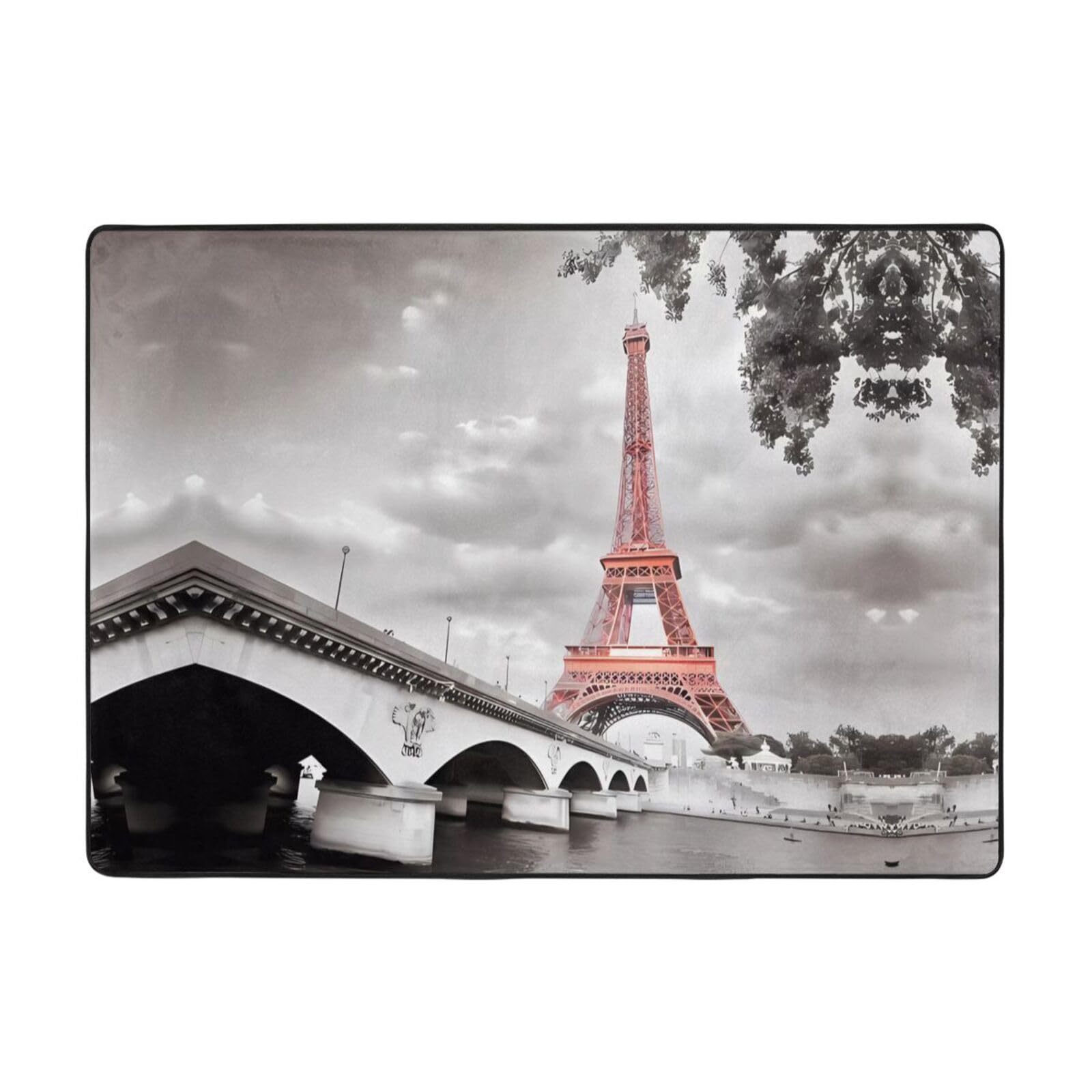 Alfombra antideslizante de felpa 80x58 manta de piel sintética París