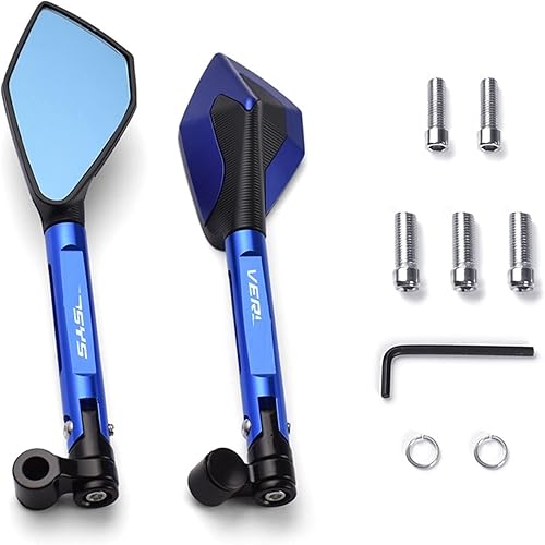 Motorcycle Rear View Mirror CNC Aluminum Rearview Mirror Rearview Mirrors Blue Anti-glare Side Mirror For Kawasaki For Versys 650 For Versys 1000