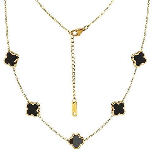 18K Gold/Silver Plated Four Leaf Clover Necklace Dainty Non Tarnish