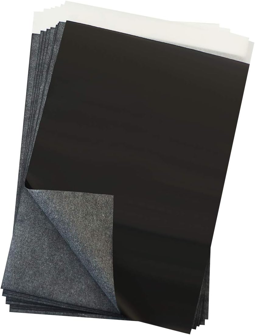GraceMake Carbon Paper Black Carbon Transfer (7.87 x 11.18 inch) Tracing Paper Paper, Canvas and Other Art Surfaces (Black)100Sheets
