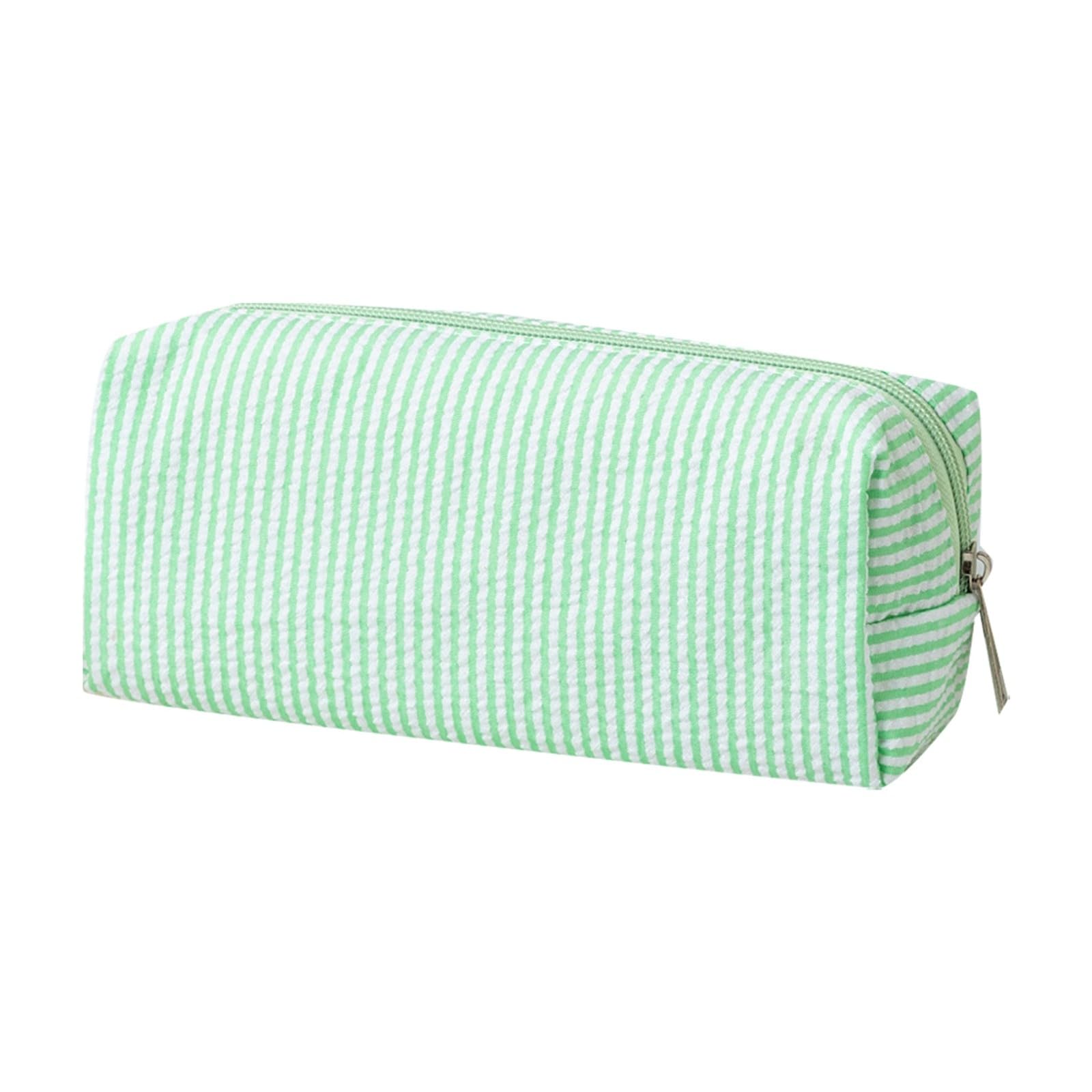 Striped Pencil Case Pencil Case for Girls Cute Striped Pen Pouch School Pen Cases Simple Stationery Pens Cases Portable Makeup Bag for Women Teenage School College Exams
