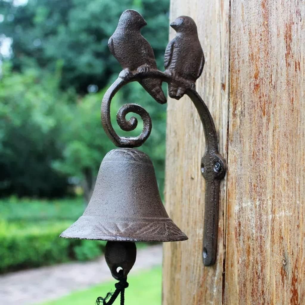 Metal Doorbell, Rustic Bird Doorbell Wall Mounted Front Door Bell, Suitable for Farmhouse Garden and Front Yard Wall Decoration