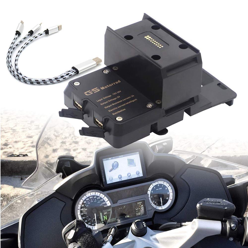 WWB Suitable for BMW Motorcycle R1200RT R1200 RT 2014-2019 Mobile Phone USB Navigation Bracket Motorcycle USB Charging seat