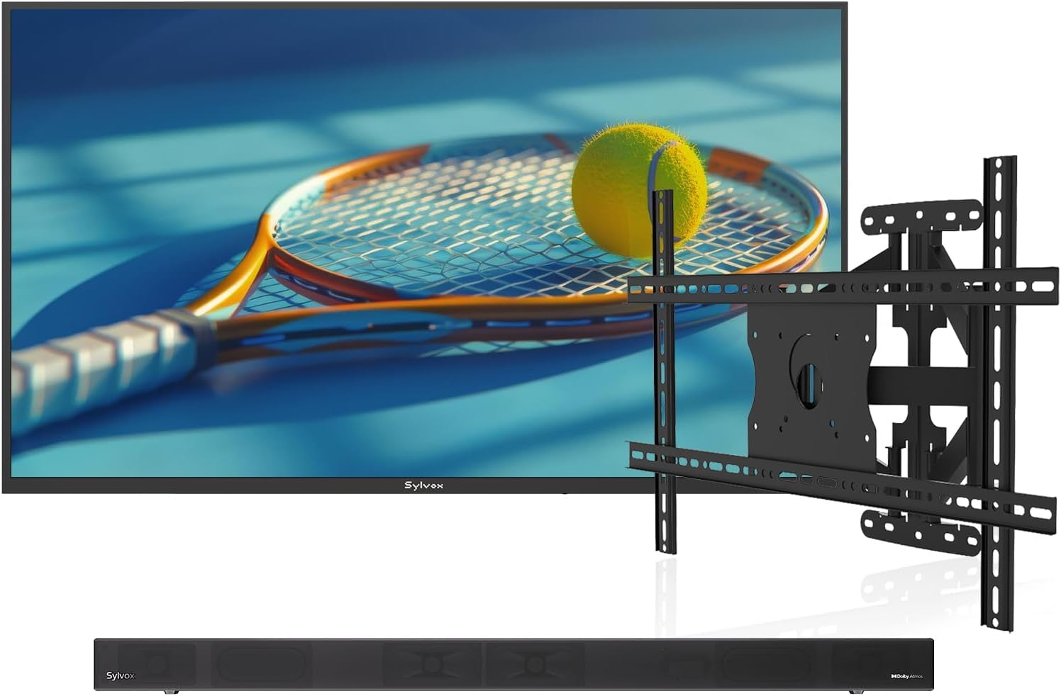 SYLVOX 43" Pool Pro 2.0 Outdoor TV Bundle – 2000Nits, Dolby Atmos, Google TV, with S3 Dolby Soundbar & Adjustable Wall Mount, Weatherproof for Patio & Poolside Use