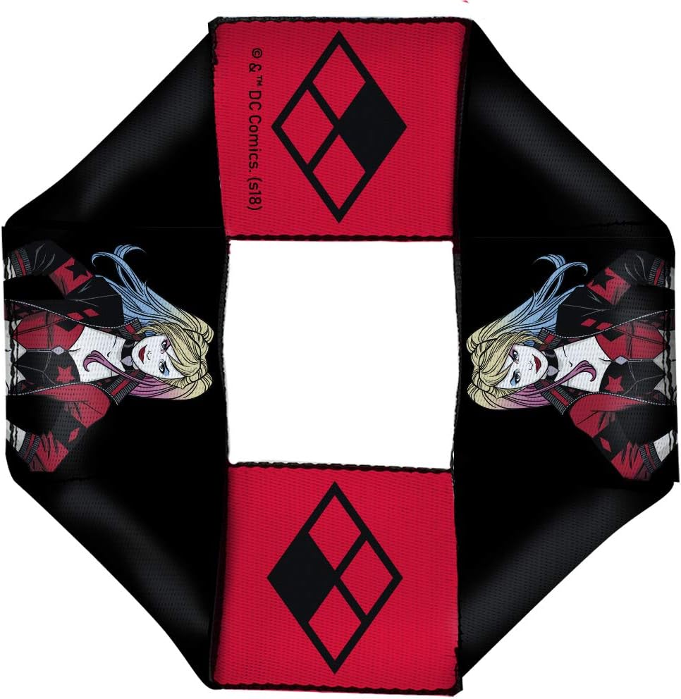 Buckle-Down Dog Toy Octagon Flyer Harley Quinn Pose Diamond Icon Black Red