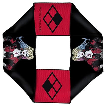 Dog Toy Octagon Flyer Harley Quinn Pose Diamond Icon Black Red