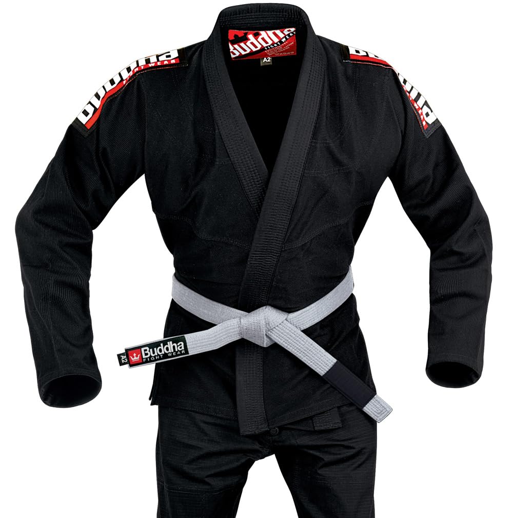 Buddha Fight Wear -Kimono Premium Infinity Brazylijskie Jiu Jitsu/BJJ Gi z białym paskiem, unisex dla dorosłych