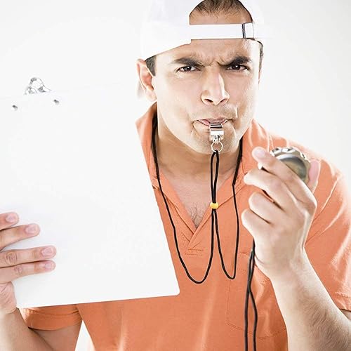 Miniatura 6 de Silbato, paquete de 3 silbatos deportivos con cordón, silbatos de sonido fuerte y nítido ideal para entrenadores, árbitros y funcionarios