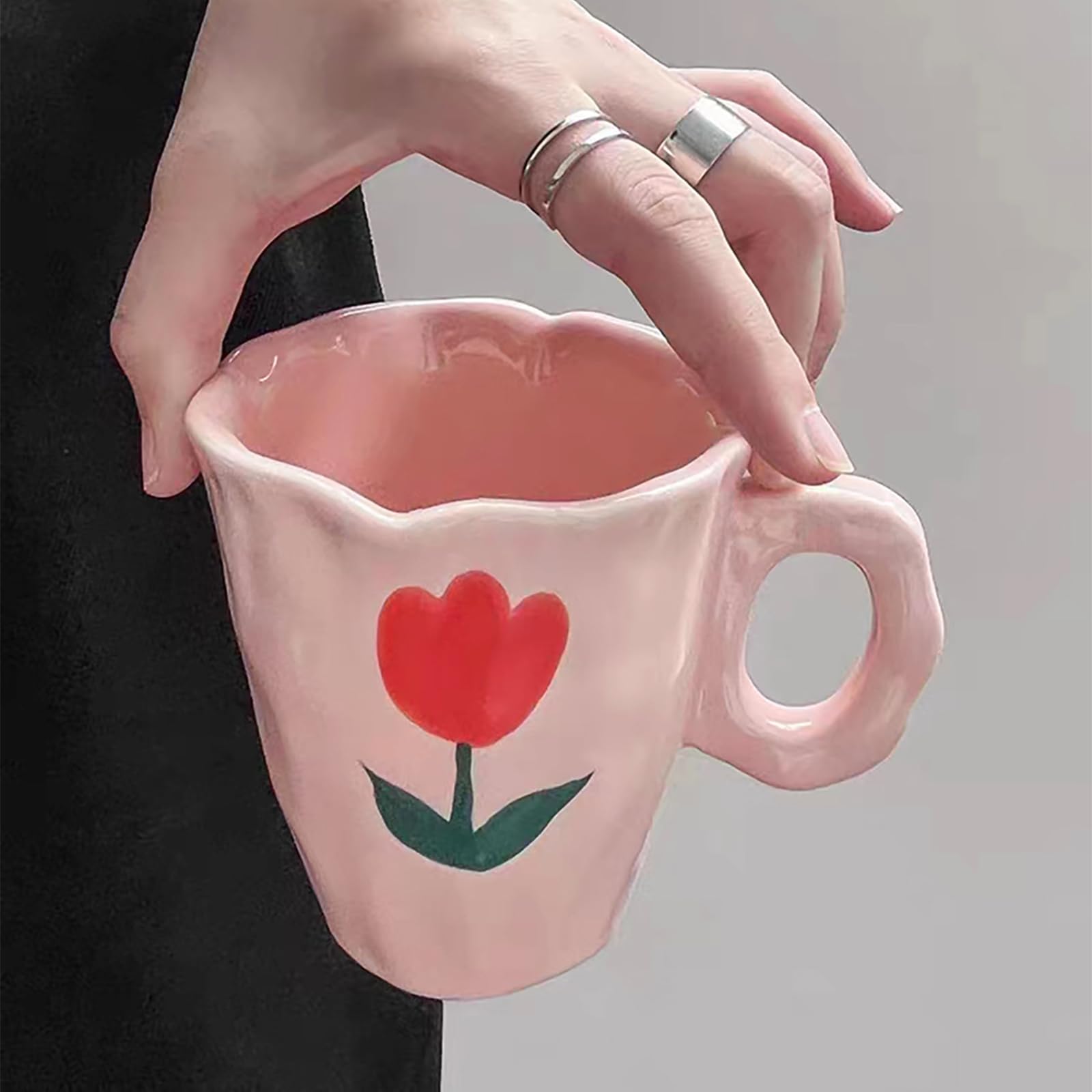 Soulnioi Ceramic Coffee Mug, Cute Cappuccino Cup with Handle - Image 4