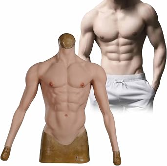 Silicone Muscle Suit Long Sleeve Simulation Muscle Fake Chest Bodysuit Costume Shaper Stronger for Cosplay