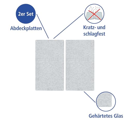 Herdabdeckplatte Transparent 2er Set