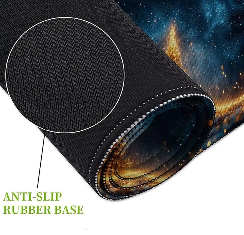 Desk mat avec bords cousus et base en caoutchouc ciel étoilé