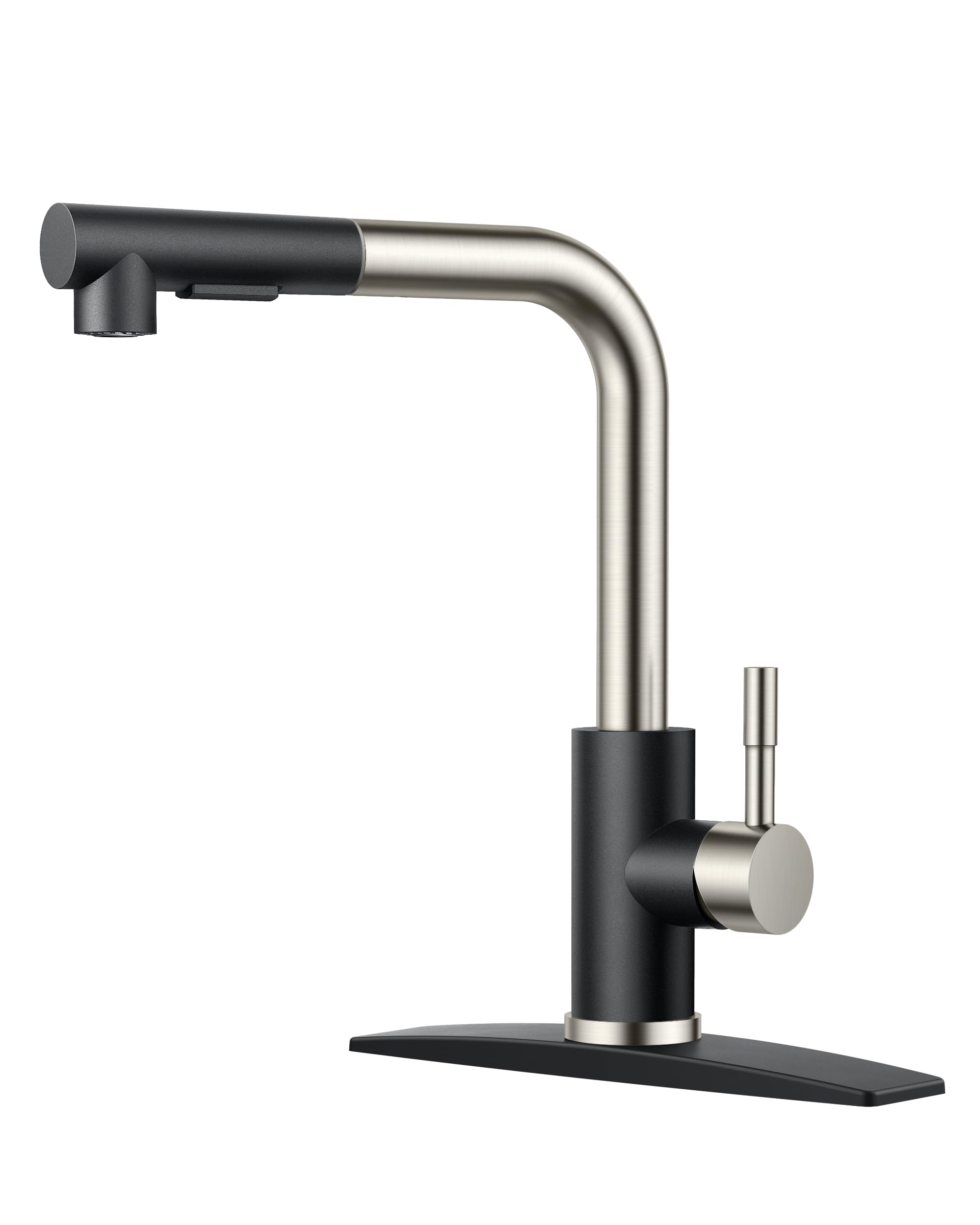 Sponsored Ad - FORIOUS Kitchen Faucets with Pull Down Sprayer, Stainless Steel Single Handle Classic Pull Out Sink Faucet for Farmhouse Laundry RV Bar, with Deck Plate for 1 or 3 Holes, Black Brushed