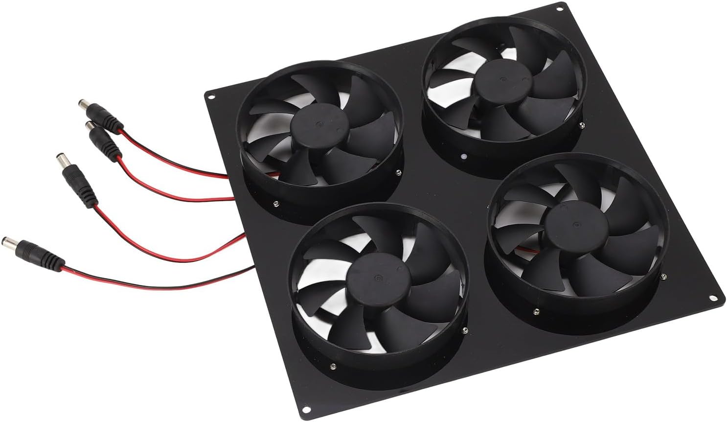 Solar Panel Cooling Fan Kit with 4 Port Design and 200 CFM Air Volume - IPX7 Rated Ventilation System - Monocrystalline Silicon Cell for Attic Barn and Greenhouse - 5-12V