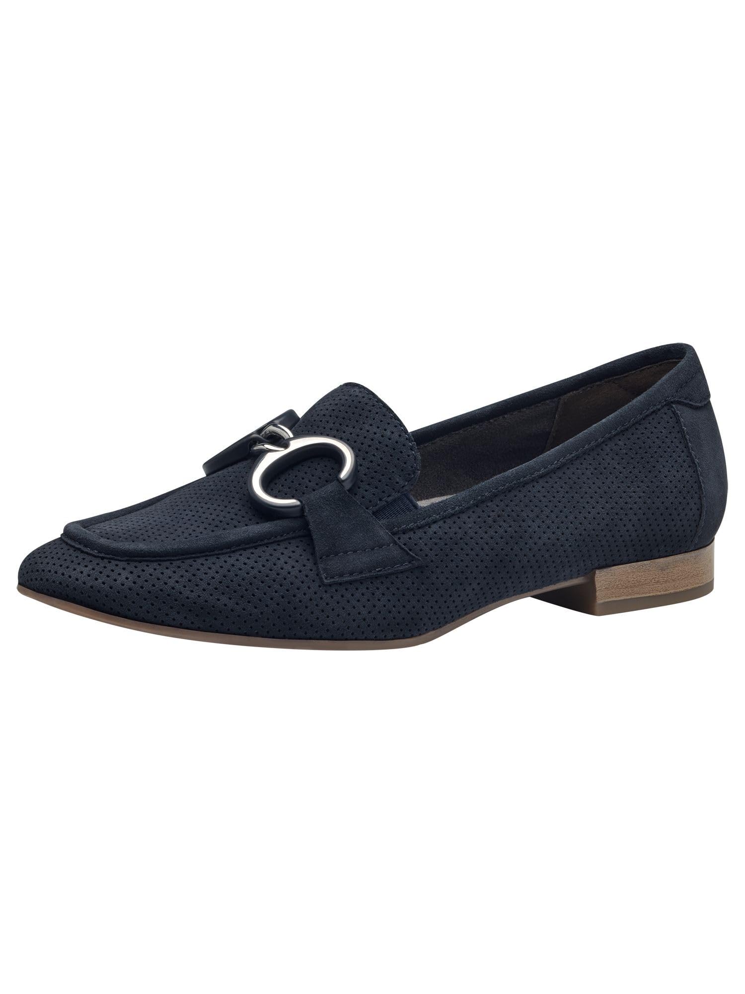 Tamaris Comfort Damen Slipper aus Leder mit Blockabsatz