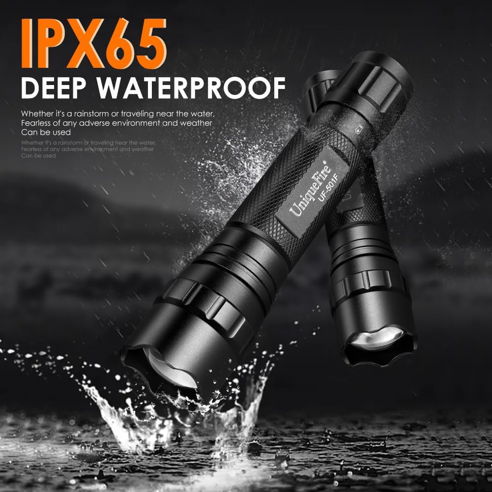 UniqueFire 501F Vcsel 940nm IR Illuminator Flashlight Lights for Night Vision Zoomable Infrared Flashlight Illuminator with Dual Control Remote Pressure Switch