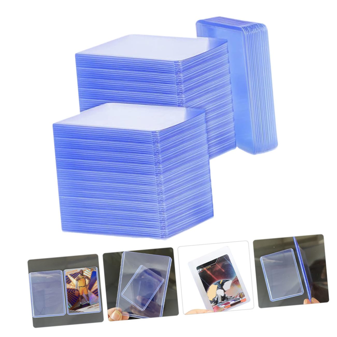 NOLITOY 100stücke Kartenhalter für Spielkarten Transparente Kartenhüllen Kratzfeste Schutzhüllen für Sammelkarten aus Hochwertigem Pvc-material Wiederverwendbar und Langlebig