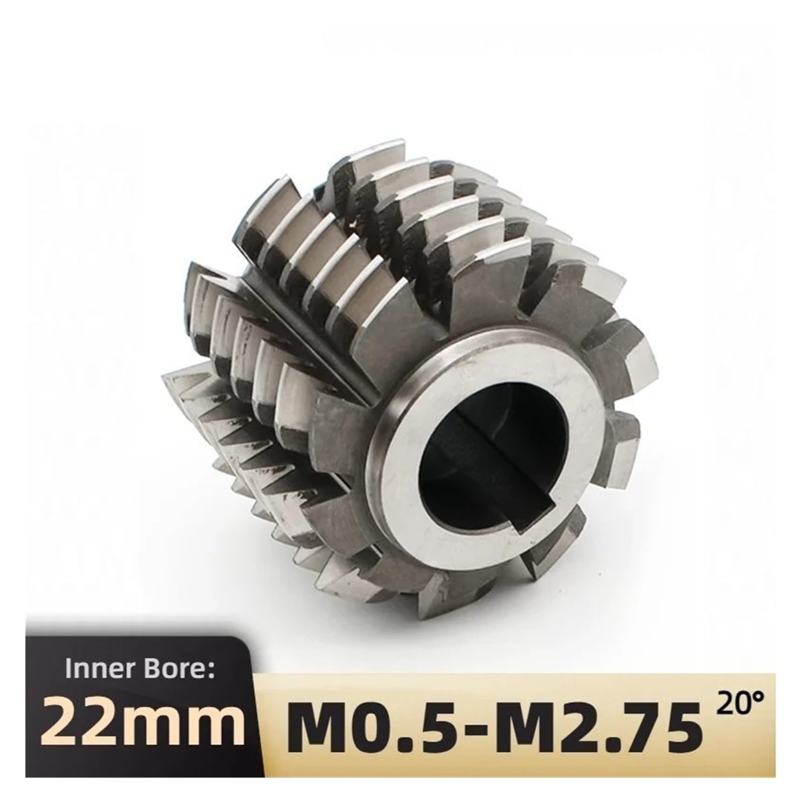 Fresa de engranajes, HSS6542 PA20 sin orificio interior recubierto 22 mm M0.5-M5(M0.5-50x40x22mm)