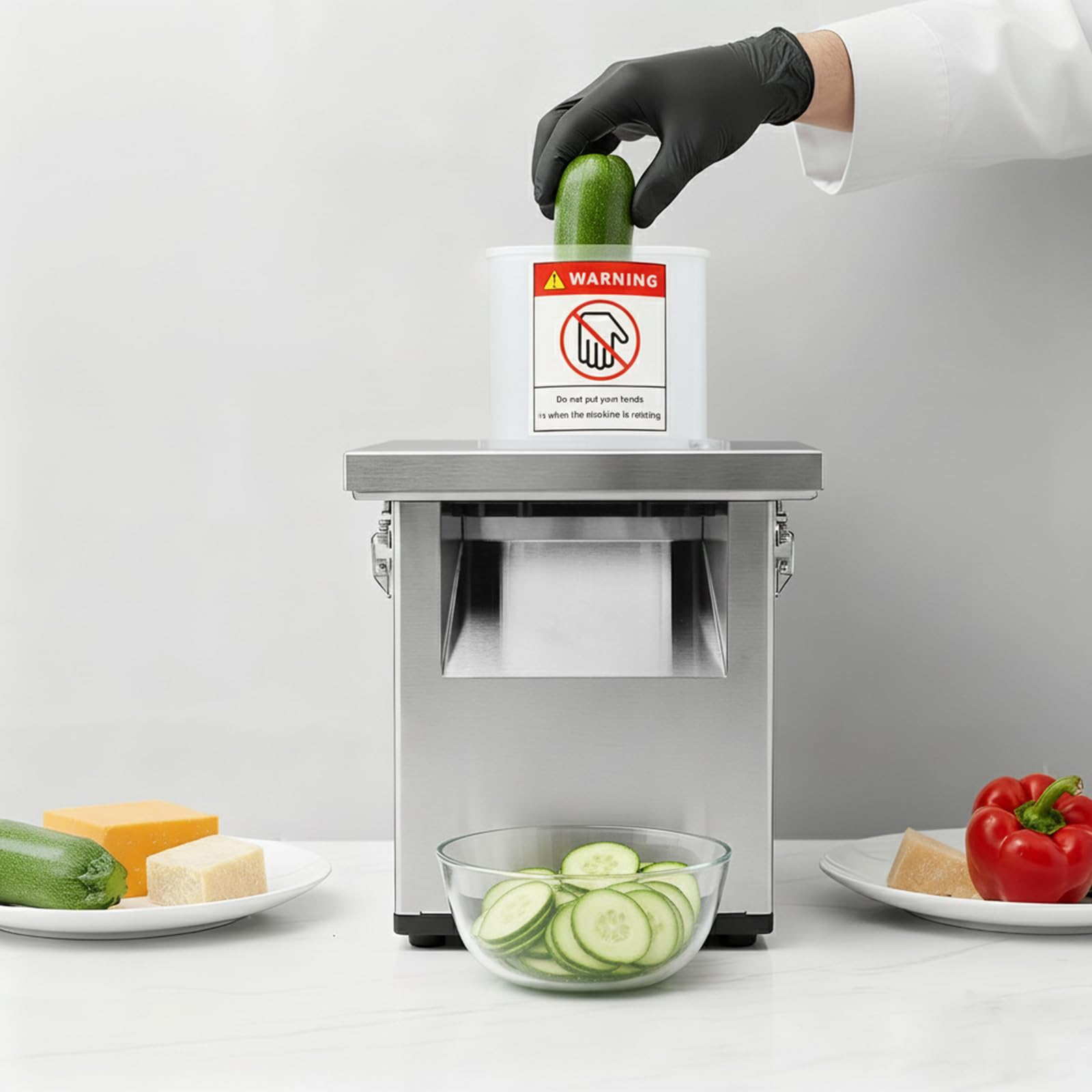 Elektrischer Gemüseschneider Multifunktion, Küchenhelfer mit 6 Aufsätzen für Schneiden, Hobeln, Reiben, Spargel, Salat, Haushalt Küche
