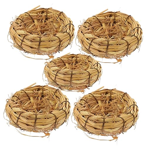 Yardwe 5pcs Hand Woven Decoration for Home Office and Garden for Festivals Weddings and Hideouts for Cockatiels and Other Birds