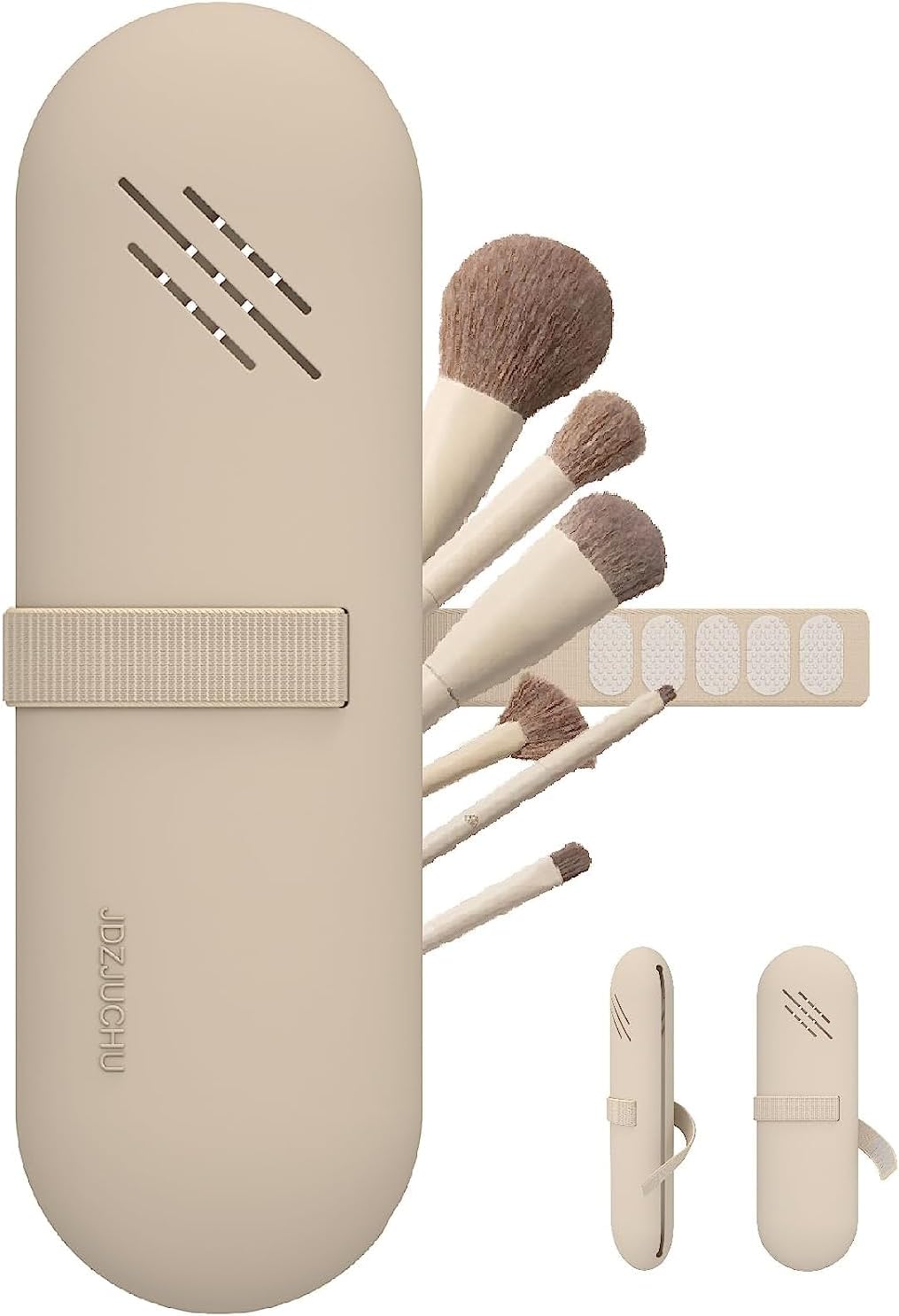 Cosmeda Silicone Makeup Brush Holder & Brush Case - Portable Cosmetic Organizer for Brushes, Small Skincare, and Makeup Essentials - Ideal Make Up Organiser for Travel