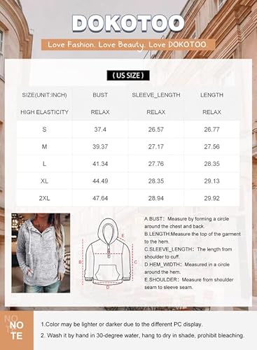 Dokotoo Womens Ladies Winter Fall Button Collar Solid Color Long Sleeve Knit Drawstring Hooded Sweatshirts Hoodies For Women Pullover Casual Fashion T-Shirts Tunic Tops With Kangaroo Pockets Grey M #TOP5