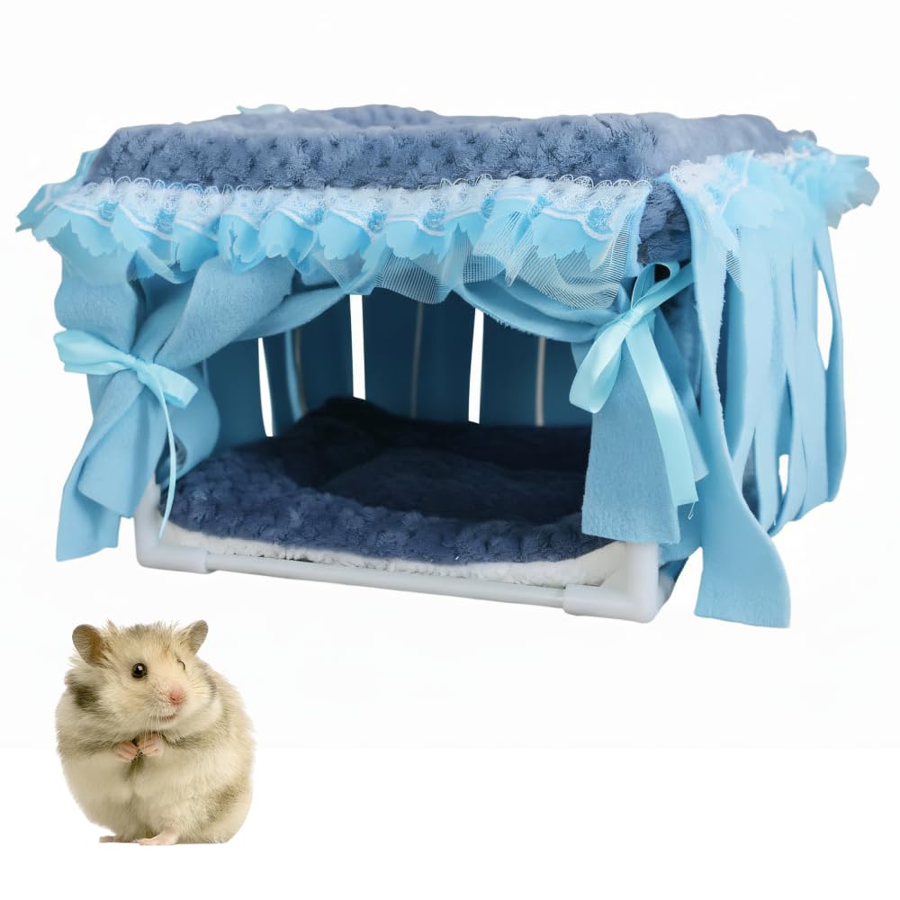 BDKMMS Guinea Pig Bed, Washable Small Animal Tunnel Hideouts with Curtains, Hamster Tunnel for Hamster Chinchill Small Bunny Ferret