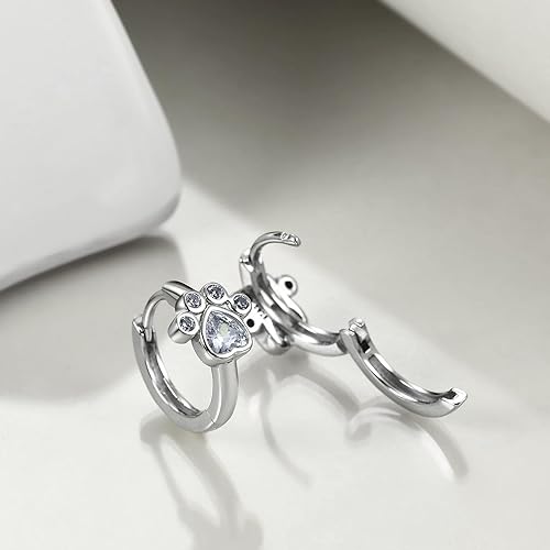 Miniatura 2 de Aretes de plata de ley 925 para mujer, aretes hipoalergénicos, Plata de ley, Circonia cúbica