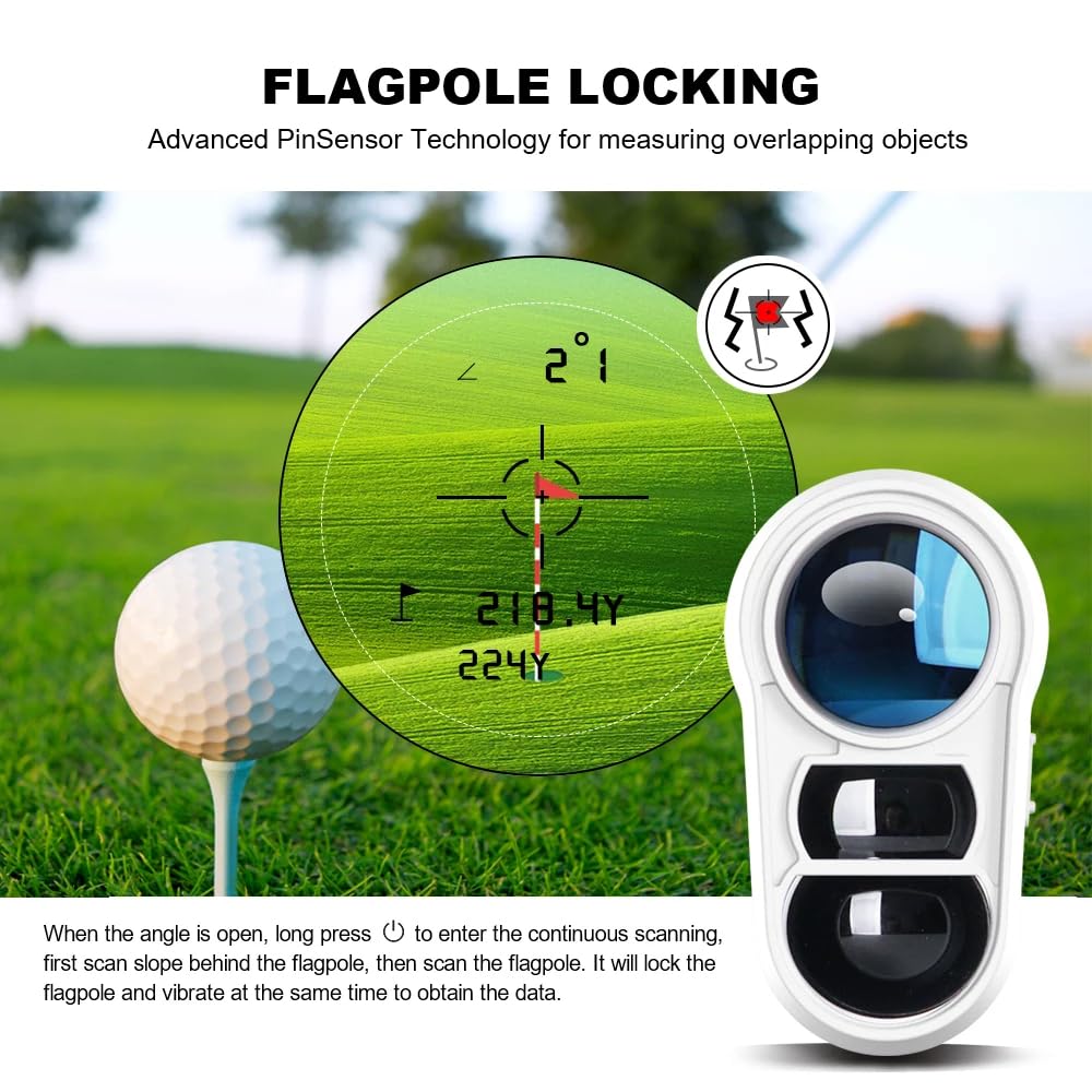 Télémètre laser de golf de 600 m avec verrouillage du drapeau pour monoculaire de chasse camouflage de 1000 m (noir)