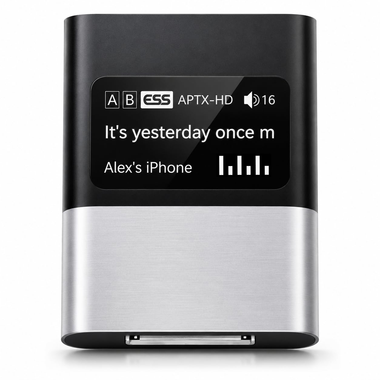 Photo 1 of LEZIRLOA Bluetooth Adapter for Bose SoundDock,30-pin Bluetooth Audio Receiver for iPod Music Docking Station with OLED Display, Plug&Play