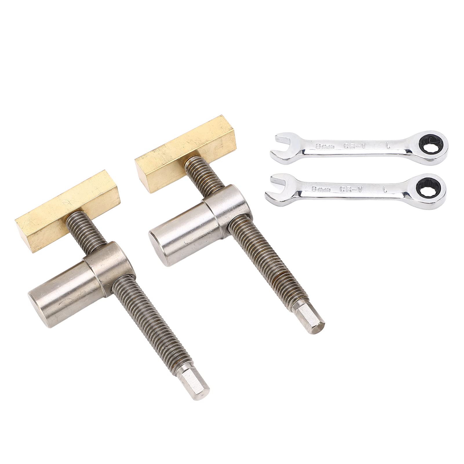 Woodworking Desktop Clip 20mm Dog Hole Clamp with Fast Fixing, Stainless Steel, Brass, Light and Compact for DIY Woodworking Tool (20mm)