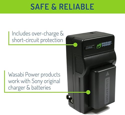 Miniatura 4 de Wasabi Power Batería de cámara NP-FW50 (paquete de 4) y cargador compatible con Sony ZV-E10, Alpha a6000, a6300, a6400, a6500, a7, a7 II, a7R, a7R