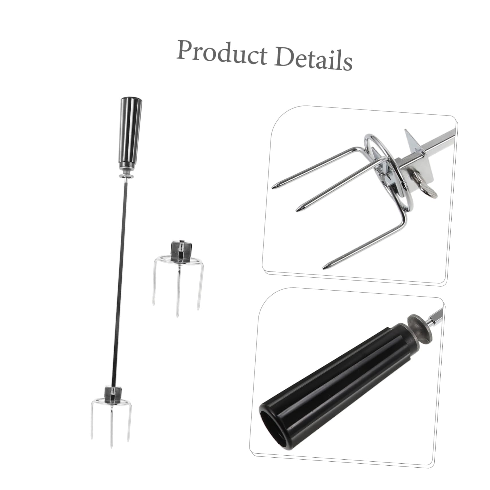 Toyvian 3 Set forchetta da barbecue Accessori per griglia forchettone Forks BBQ Skewers spiedo forchette per barbecue da cucina carne Forchetta di pollo arrosto Acciaio inossidabile Silver
