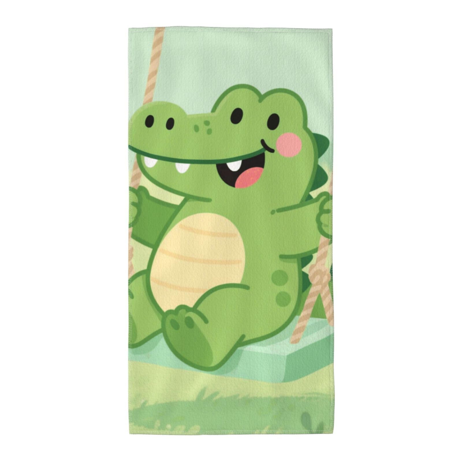FekiLoot Absorbent Hand Towels 12"X24" Decorative Bathroom Towel Soft Microfiber Face Towel Alligator Dish Kitchen Towels for Bathroom Kitchen Hotel Spa Bath Towels
