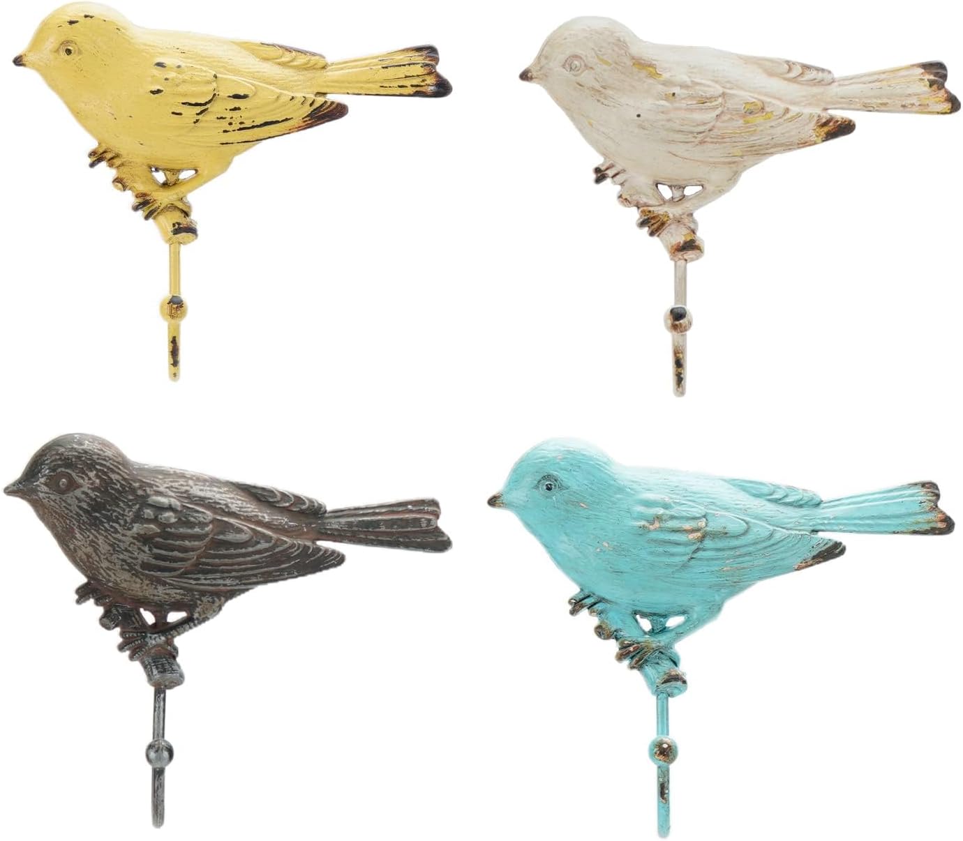 SOFFEE DESIGN Juego de 4 ganchos de metal vintage para abrigos de pared, ganchos resistentes para colgar en la pared, ganchos para colgar en la