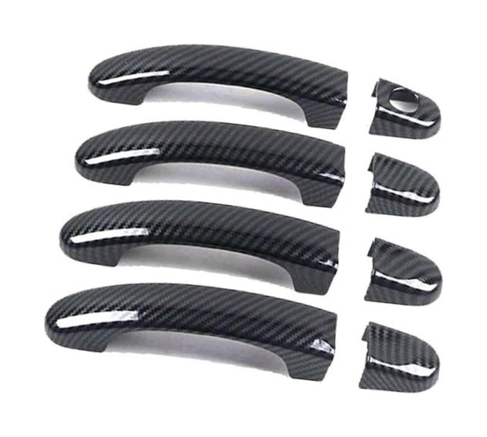 Hckclmbmzw Black For Touran 1T Mk1 2003-2015 Car Door Handle Cover Trim Scratch Proof Styling Exterior Parts Accessories Chrome 4Pc Door Handle Cover(Black)