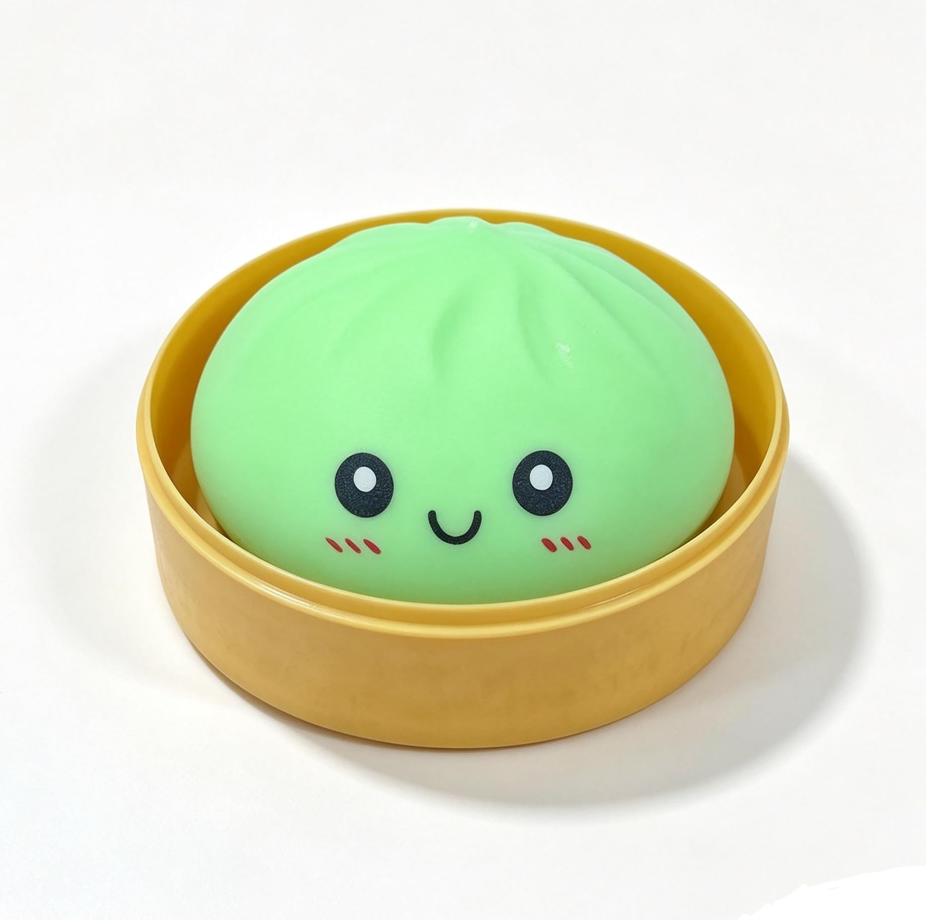 Steamed bun squeeze toy Stress Ball Toy in Steamer Basket (Green)