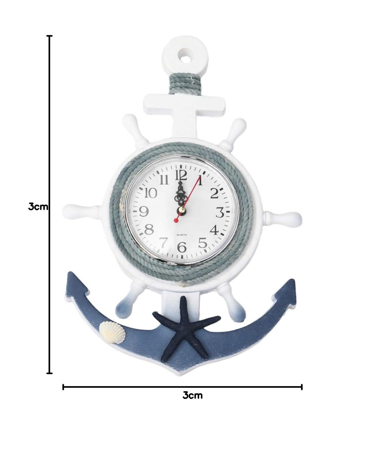 Veemoon Orologio da Parete Stile Mare Ancora Nave Decorativo