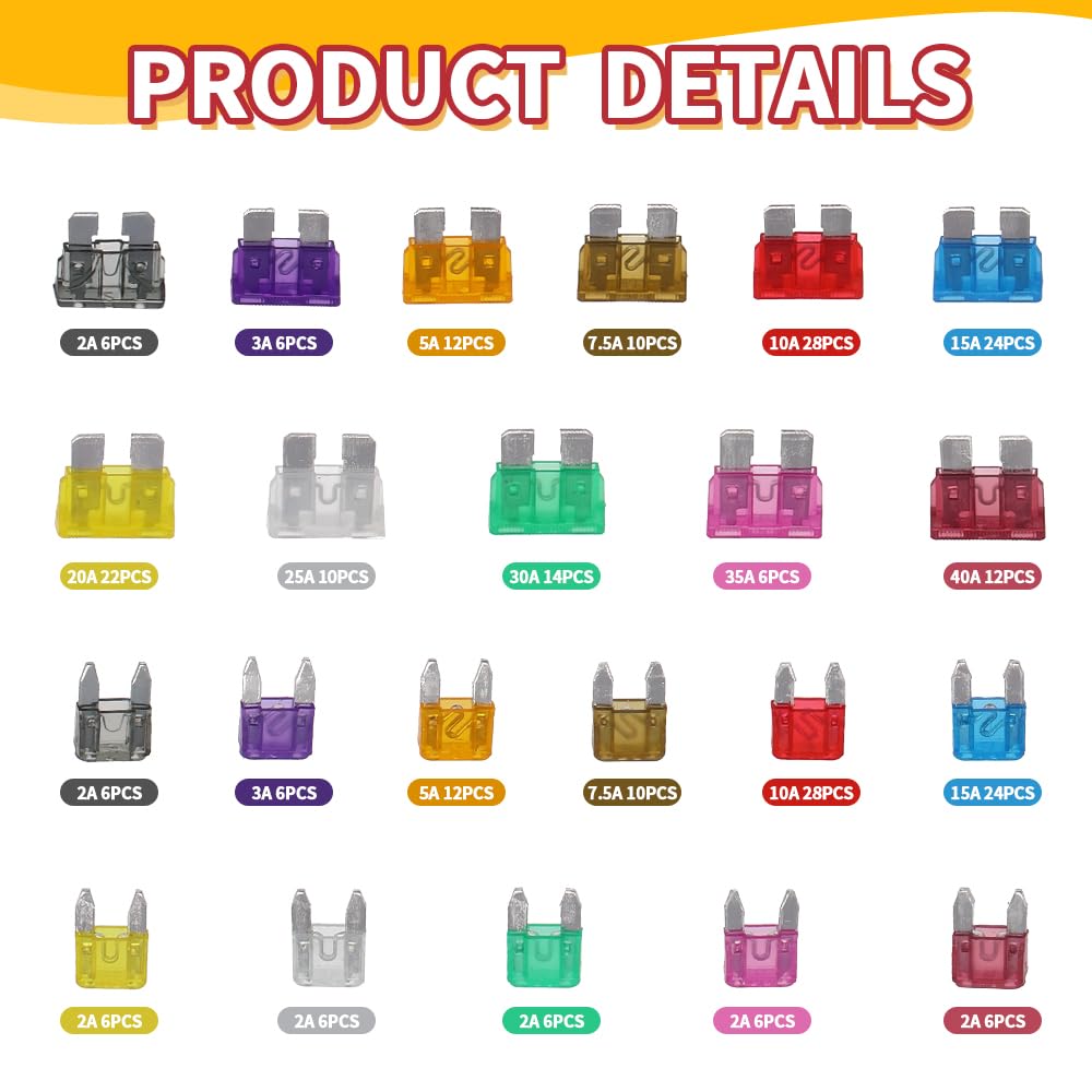 Kit 90 Fusibili Std 60 Fusibili Mini ( 5 10 15 20 25 30 Amp.) Giò - Foto 10